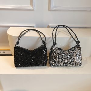 Sequined Women'S Shoulder Bag, Sequined Fashionable Women'S Handbag with Shoulder Strap. A Stylish Women'S Bag with a Strong. Large Capacity, with Zipper, Suitable for Various Occasions - Very Eye-Catching